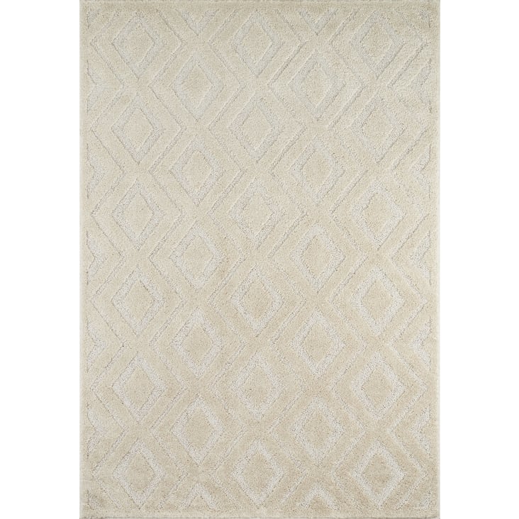 Tappeto da salotto con motivo a rombi 3D color crema - 120x170 cm HARMONIE