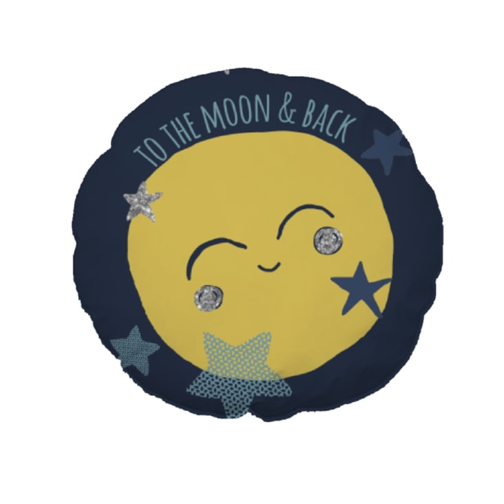 Coussin Déhoussable Pompons 30x50 Cm Coton Impression Brodé Edelweiss