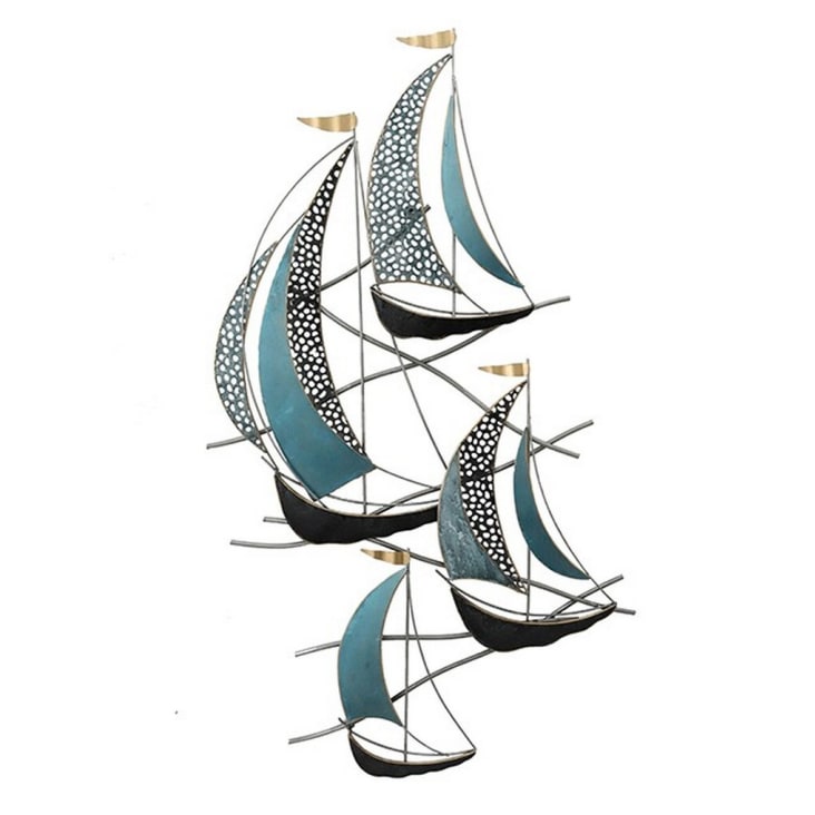 Décoration murale en métal sailboat at sea 106x61x3-CASSIS