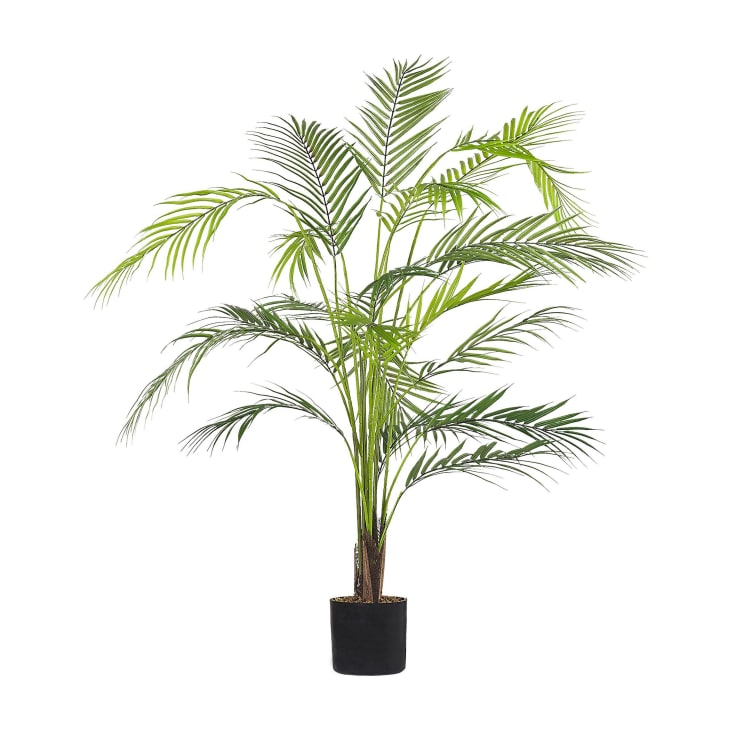 Palma Areca Artificiale 1,5 M - Pianta Finta Da Interno Con Vaso, Tronco In Vera Corteccia, Resistente UV