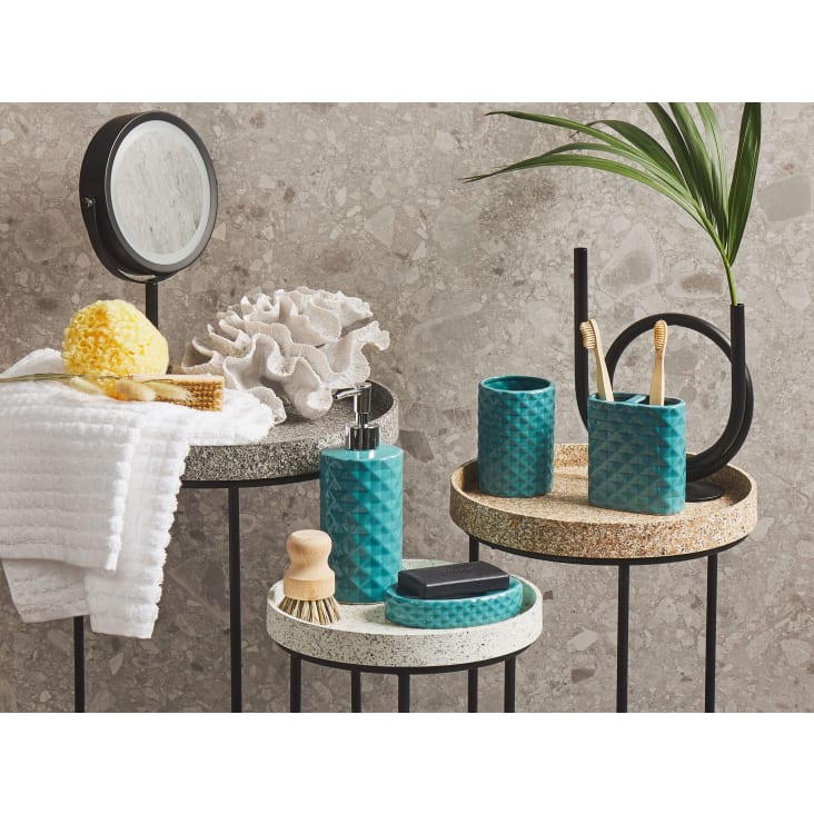Set d'accessoires de salle de bain en pierre bleu