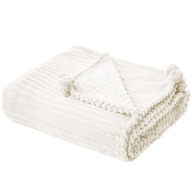 Coperta Poliestere 150 x 200 cm Tinta unita Crema Kaweri Maisons du Monde