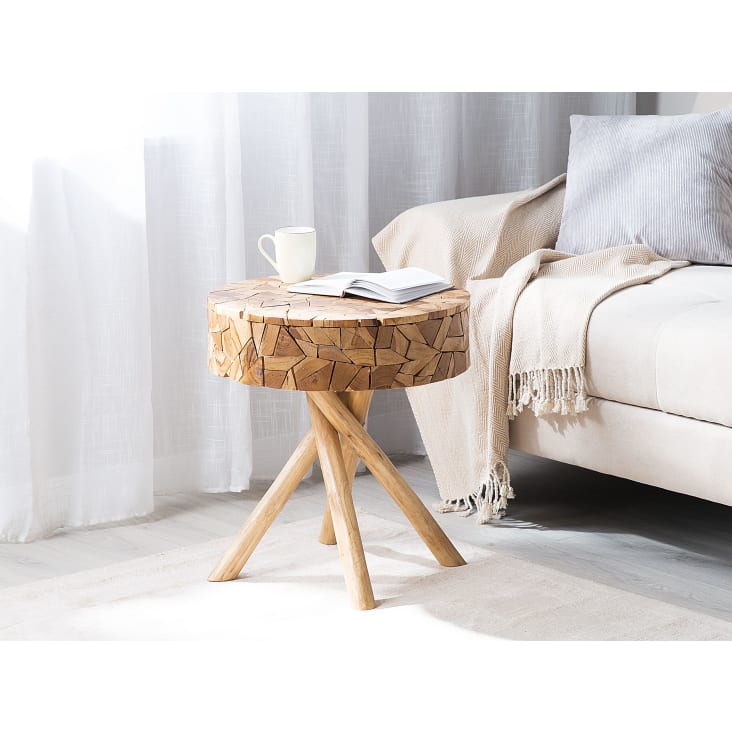 Tavolino basso legno chiaro ⌀ 50 cm