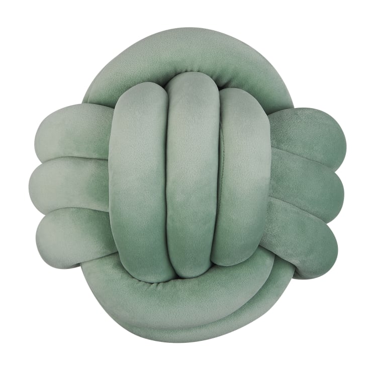 Cuscino A Sfera Con Nodo - Morbido Decorativo Per Divano, Dark Green 45x35cm - Foto 4