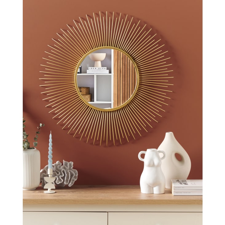 Specchio da parete tondo ø80 cm in color oro Cilly