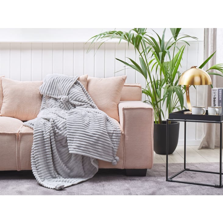 Coperta Poliestere 150 x 200 cm Tinta unita Grigio chiaro Kaweri