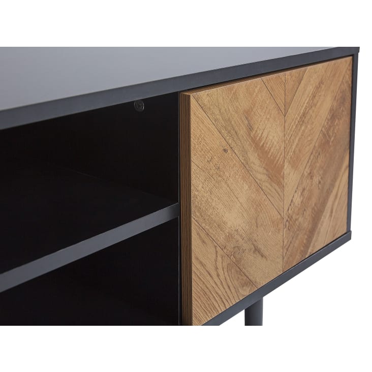 Mueble TV madera clara/negro 120 x 40 cm HALSTON 