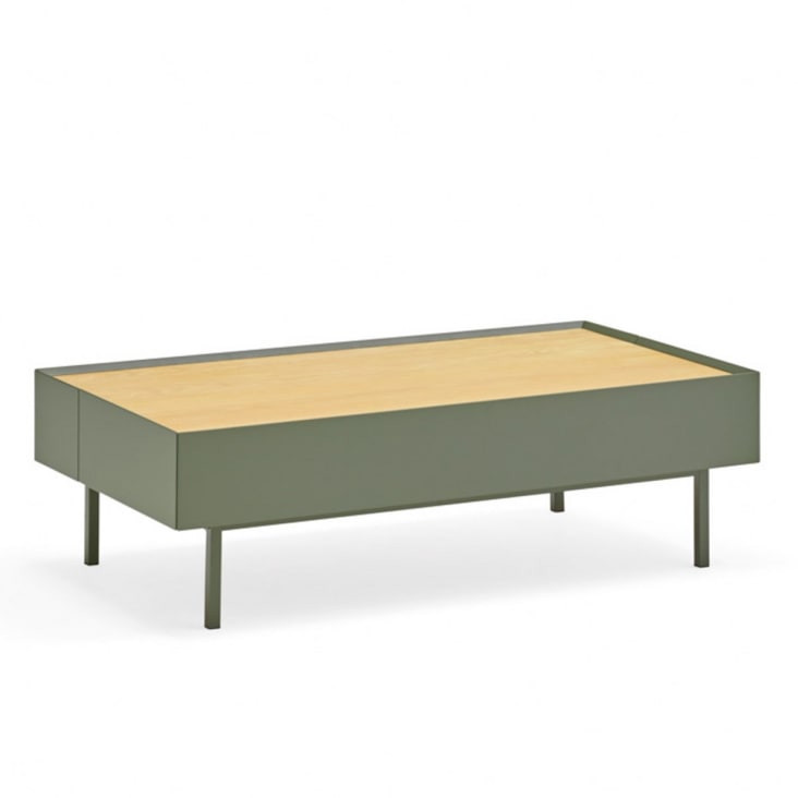 Table basse en bois 110x60cm vert amande-Arista cropped-3