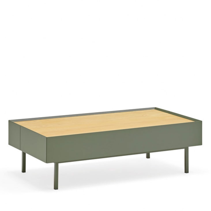 Table basse en bois 110x60cm vert amande-Arista cropped-4