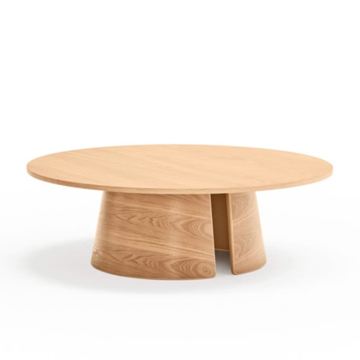Table basse ronde en bois D110cm bois blanchi-Cep cropped-3
