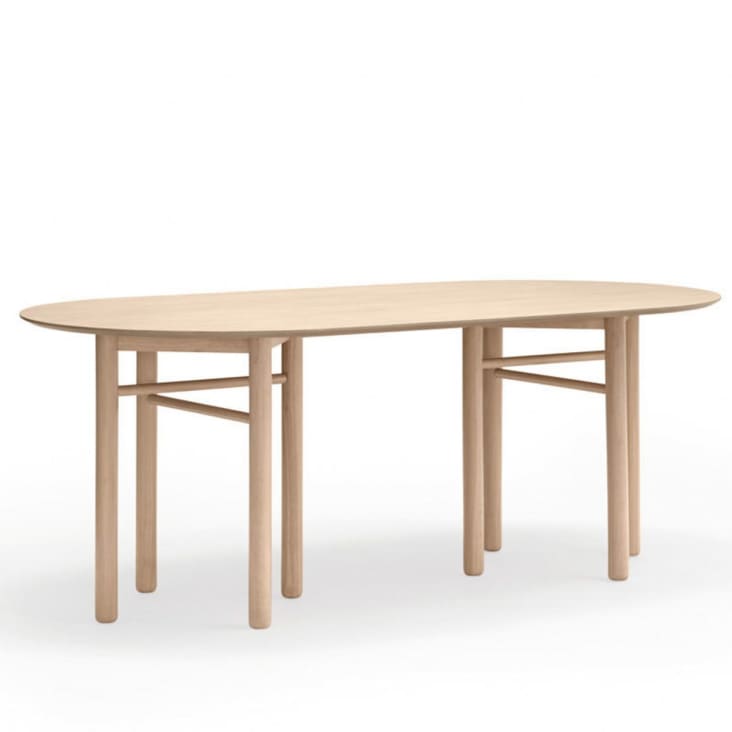 Table à manger ovale en bois 200x100cm bois clair-Junco cropped-3