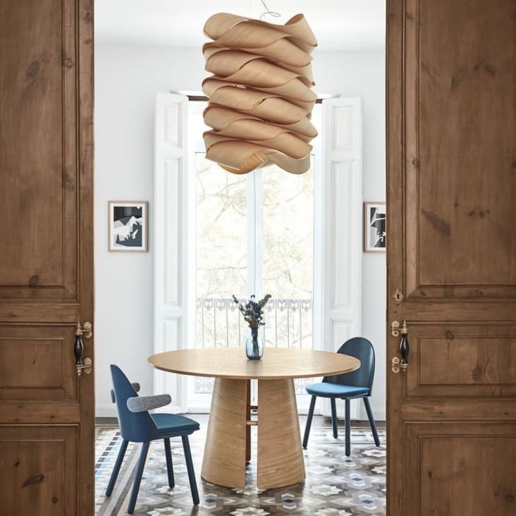 Table à manger ronde en bois D137cm bois blanchi-Cep cropped-8