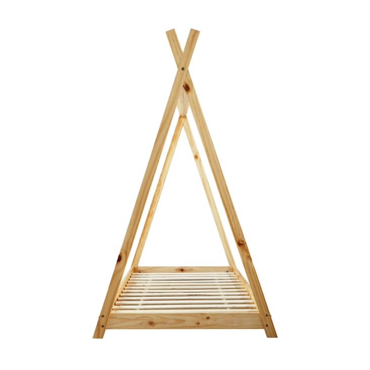Cama infantil montessori para colchón 80x160 en madera marrón
