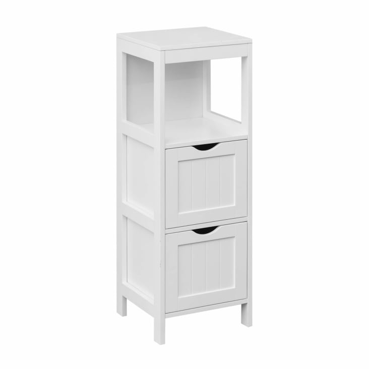 Mueble de baño con 4 cajones en madera y plástico blanco Lingbo