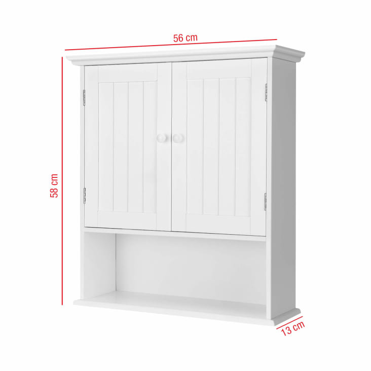 Mueble de pared con 2 puertas 1 toallero madera blanco