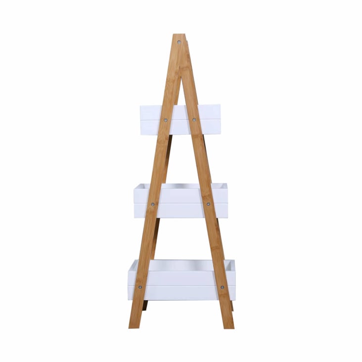 en.casa] Estantería de Escalera de Bambú Estantería de Pie de 3