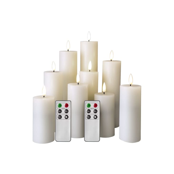 Lot de 9 bougies électriques à flamme LED paraffine blanche-Magic atmosphere