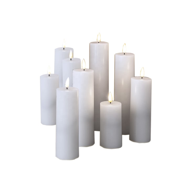 | ATMOSPHERE du Monde Kerzen Set mit weiß elektrischen 9 mit MAGIC Paraffin-LED-Flamme, Maisons