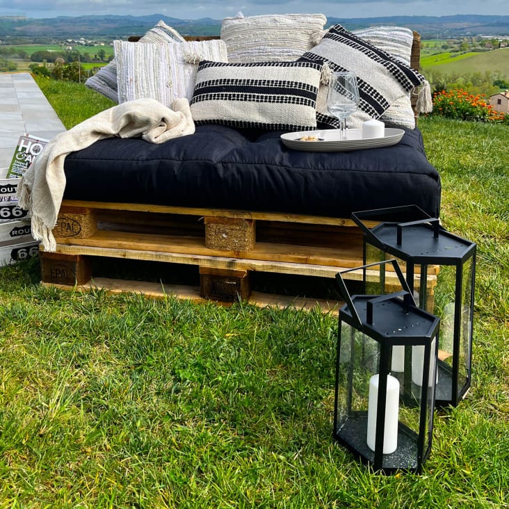 Lanterna Da Esterno Moderna - Set Di 2 Pezzi, 43 E 59cm, Portacandele In MetallO Nero | Decorazione Giardino - Foto 8