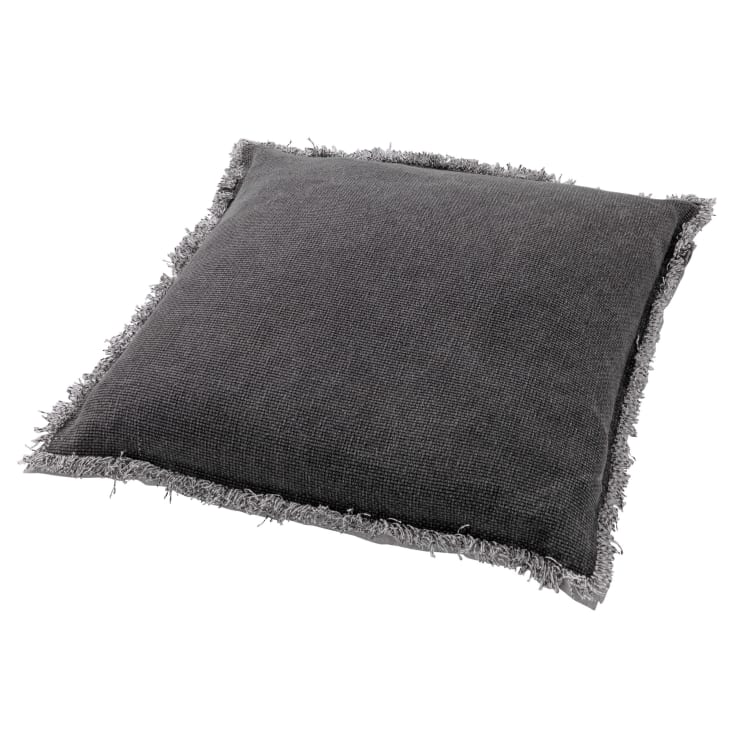 Coussin - gris en coton 45x45 cm uni-Burto cropped-3
