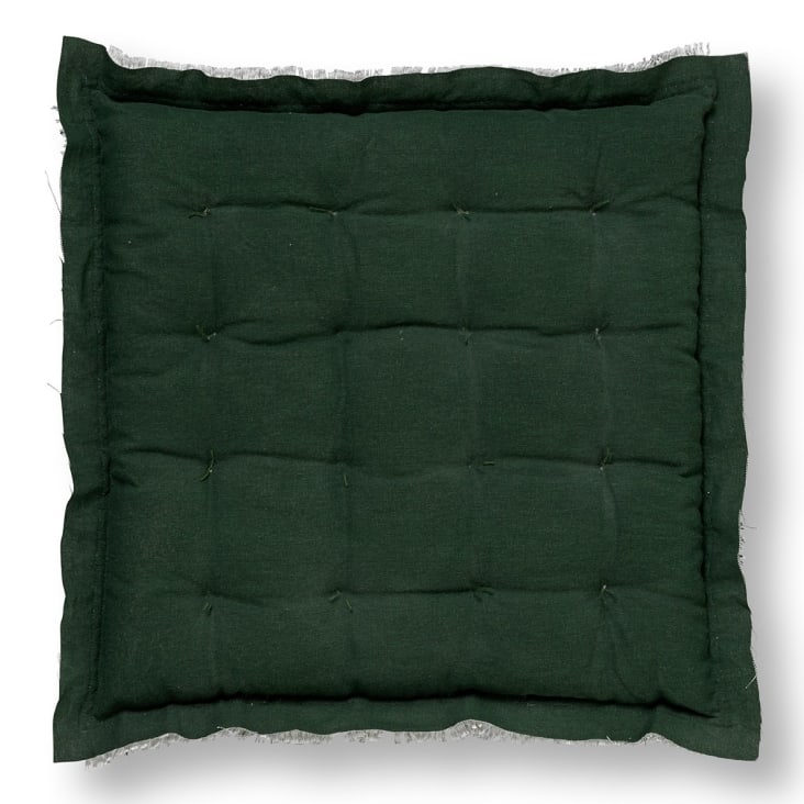 Galette de chaise coloris vert en coton - 40 x 40 x 5 cm : Coussins AUTRES  MARQUES maison - botanic®