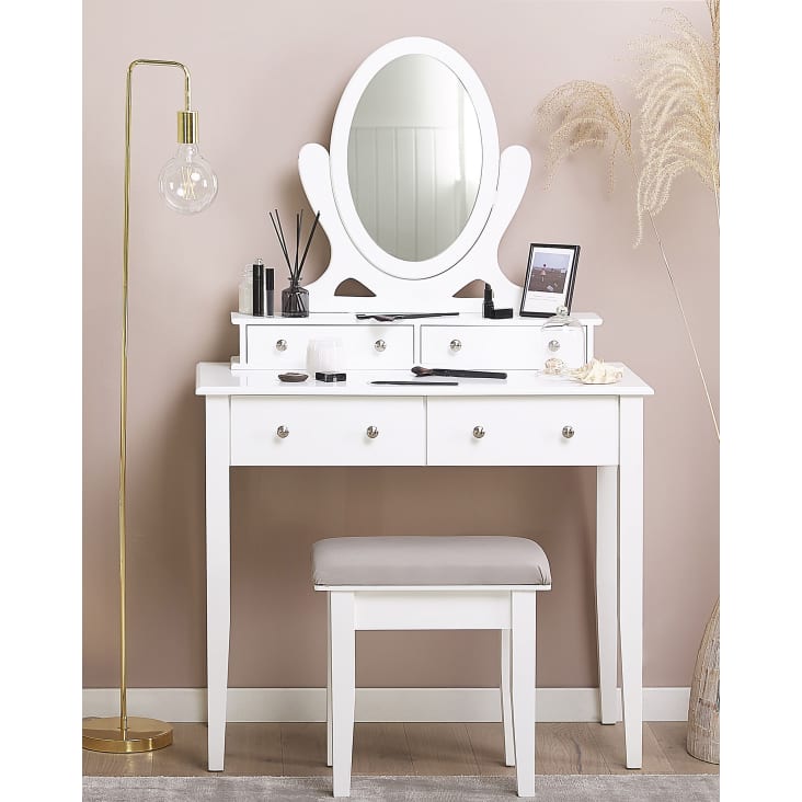 Tavolini da trucco cosmetici toeletta make-up specchio con cassetti e  ripiani