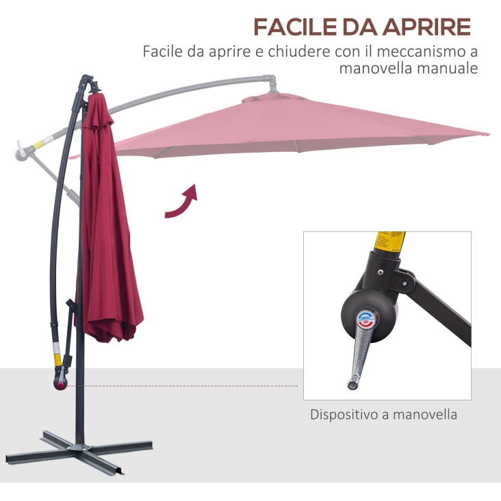 Ombrellone Da Giardino Outsunny 2x3 M - Inclinabile, Anti UV 50+ | Poliestere 180 G/m&sup2;, Alluminio