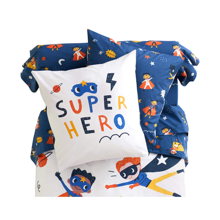 Housse de couette enfant réversible 140x200 bleue en coton-SUPER HEROS cropped-2