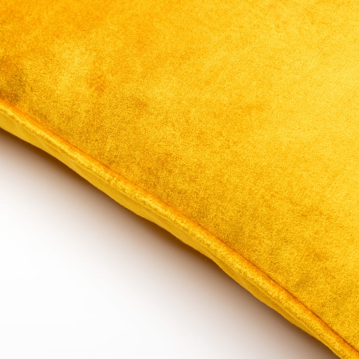 Coussin jaune en velours 30x50 cm uni cropped-6