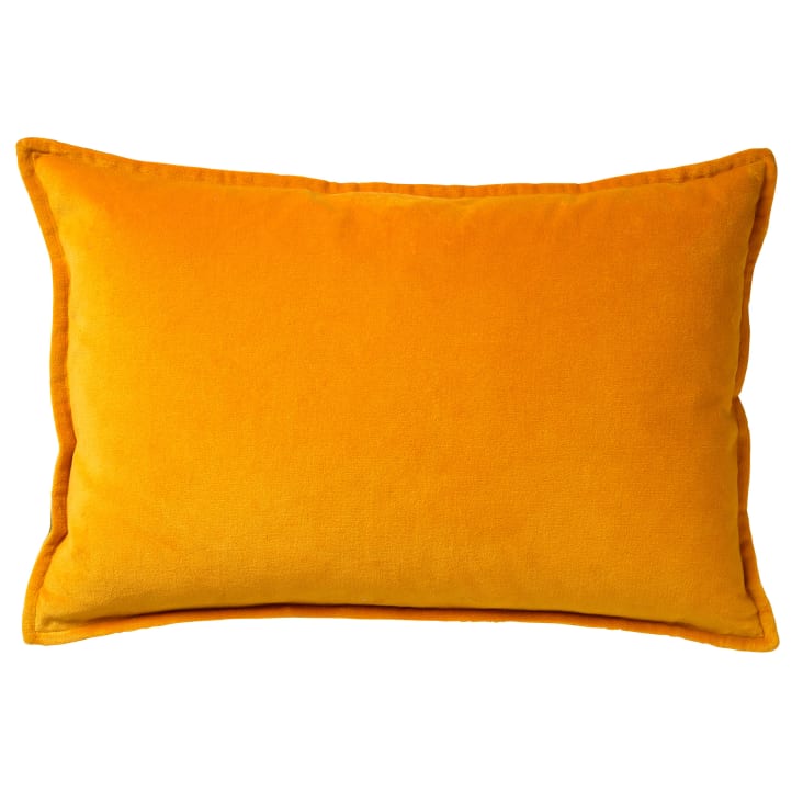 Coussin - jaune en velours 40x60 cm uni cropped-2