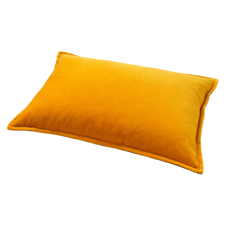 Coussin - jaune en velours 40x60 cm uni cropped-5