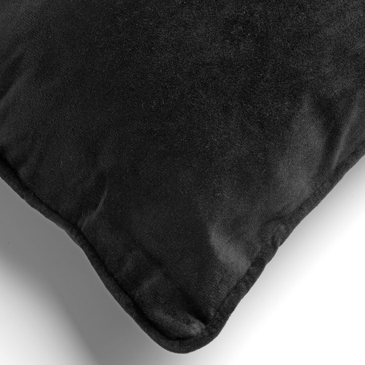 Coussin - noir en velours 30x50 cm uni cropped-3