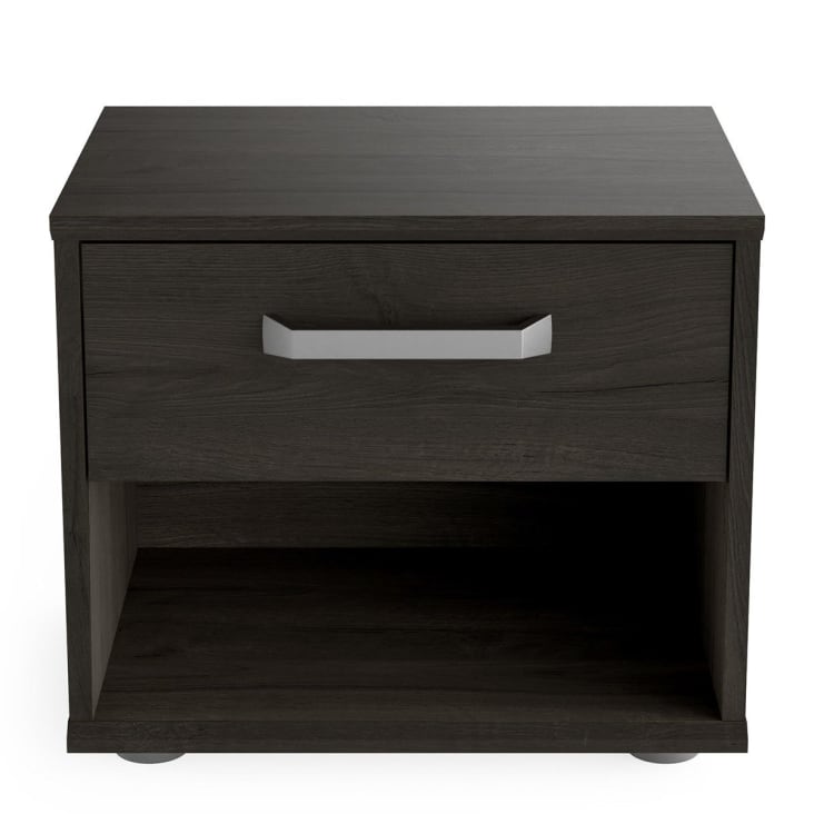 Comodino Moderno In Acciaio Nero Con Anta Ventilata - 57x40x30 Cm - Per Camera Da Letto, Divano O Ingresso - 11