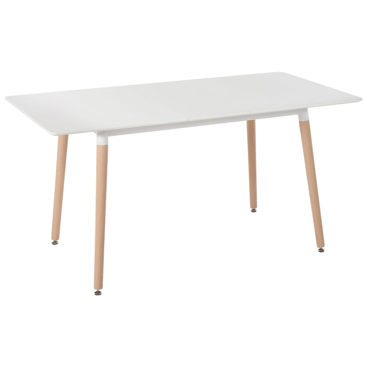 Tavolo da pranzo legno chiaro e bianco 140 x 80 cm BIONDI 