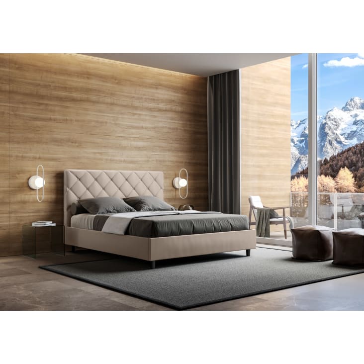 Letto matrimoniale Goya tortora con contenitore By Ityhome