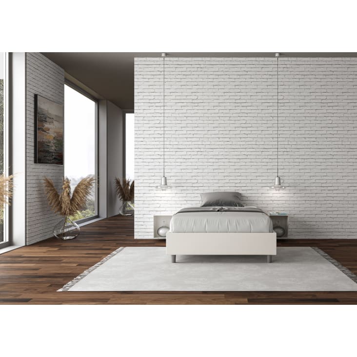 Giroletto contenitore imbottito 140x190 similpelle bianco AZELIA