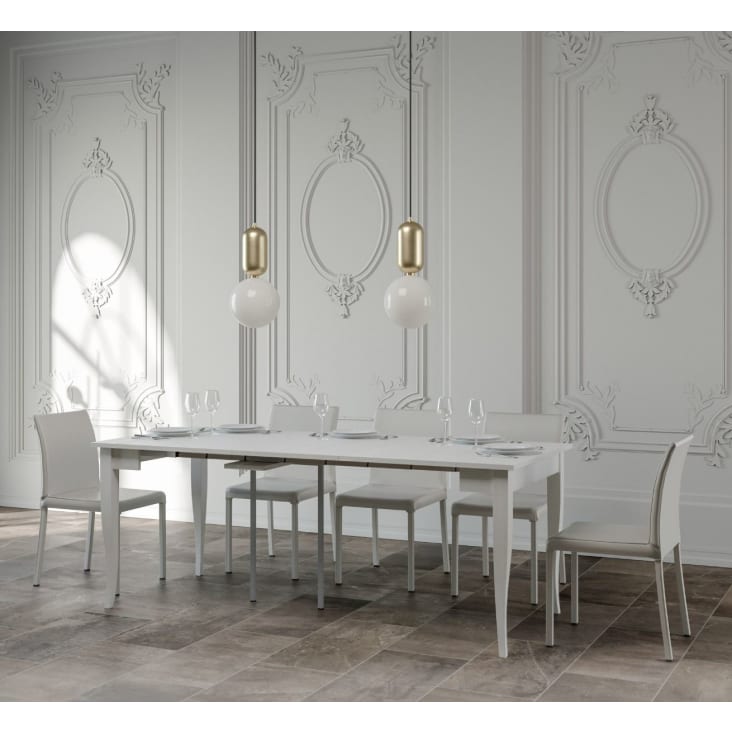 Consolle allungabile 90x40/308 cm effetto legno bianco frassino SCIABOLA