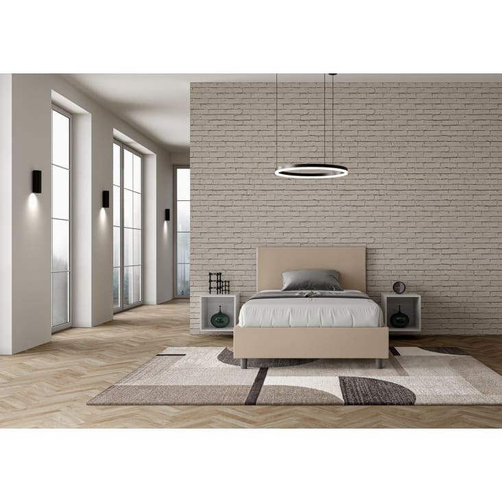 Letto contenitore imbottito 120x200 similpelle tortora ADELE