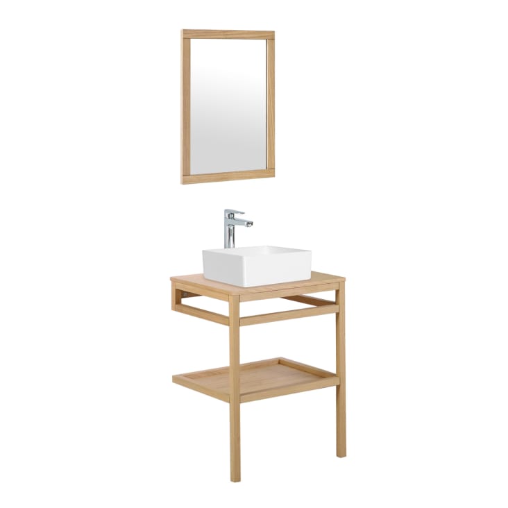 Meuble de salle de bain 60 cm HOPP avec miroir et vasque carrée-Hopp