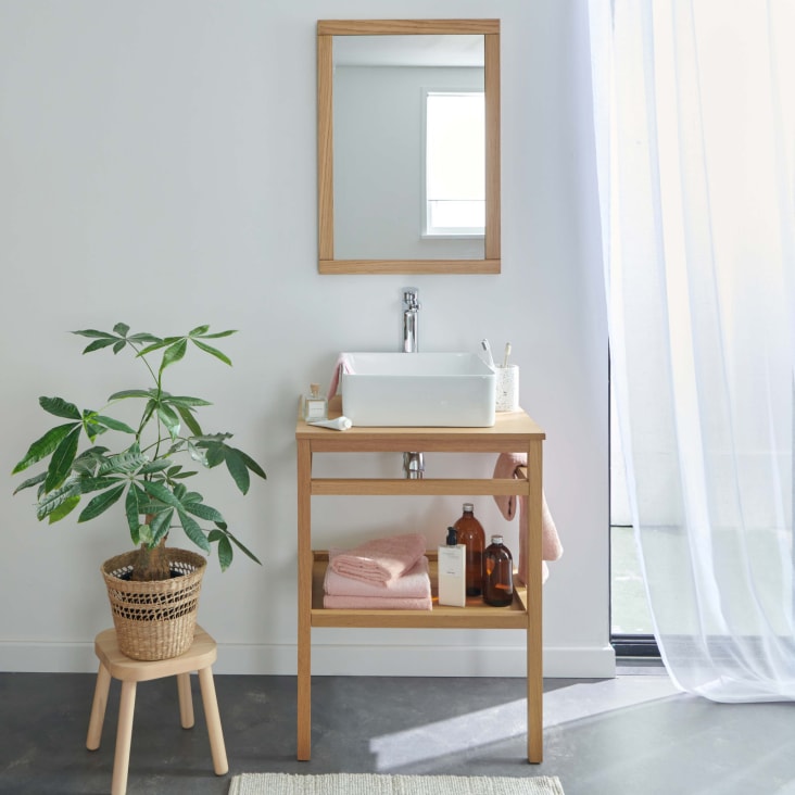 Meuble de salle de bain 60 cm HOPP avec miroir et vasque carrée-Hopp cropped-2