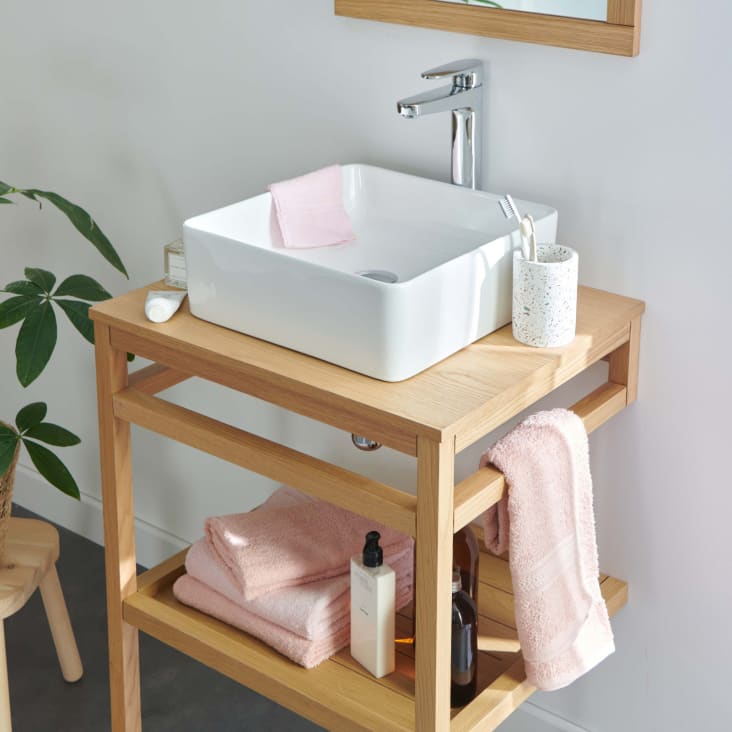 Meuble de salle de bain 60 cm HOPP avec miroir et vasque carrée-Hopp cropped-4