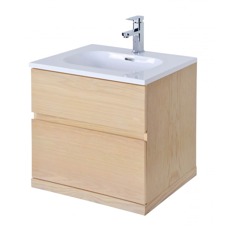 Meubles salle de bain avec vasques, miroirs, colonne effet bois clair-Enio cropped-3