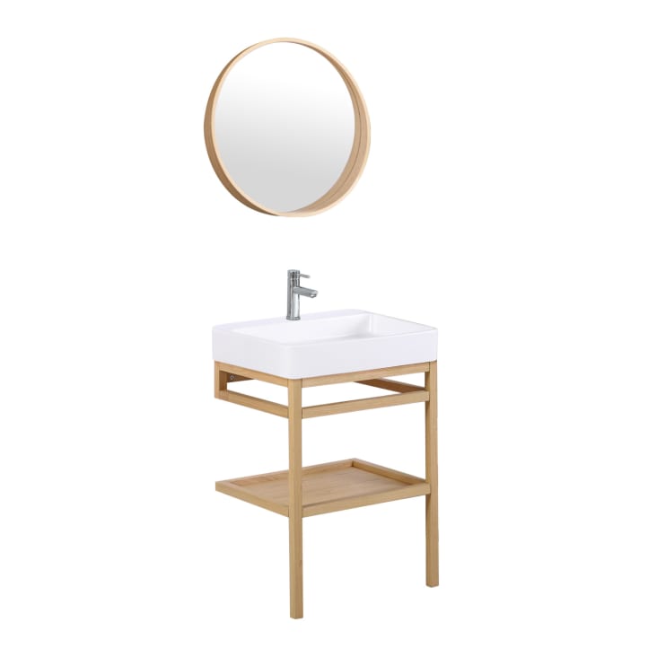 Meuble de salle de bain 60 cm avec miroir rond et vasque-Hopp cropped-2