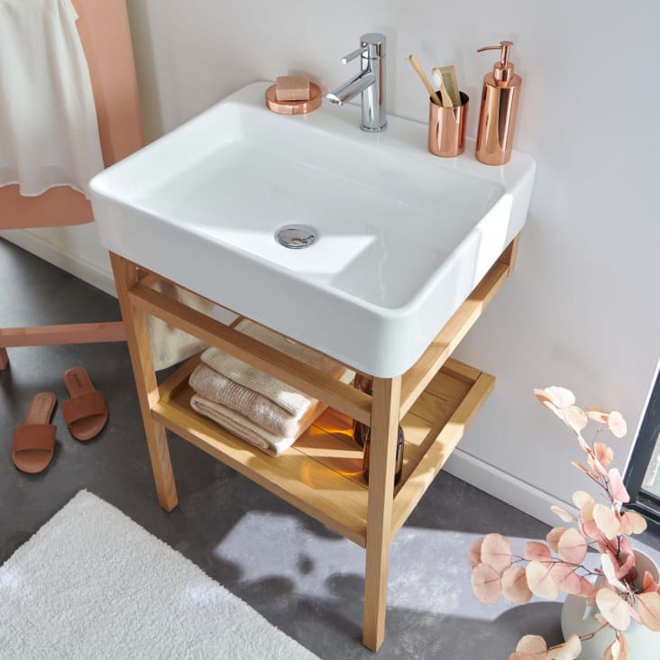 Meuble de salle de bain 60 cm avec miroir rond et vasque-Hopp cropped-4
