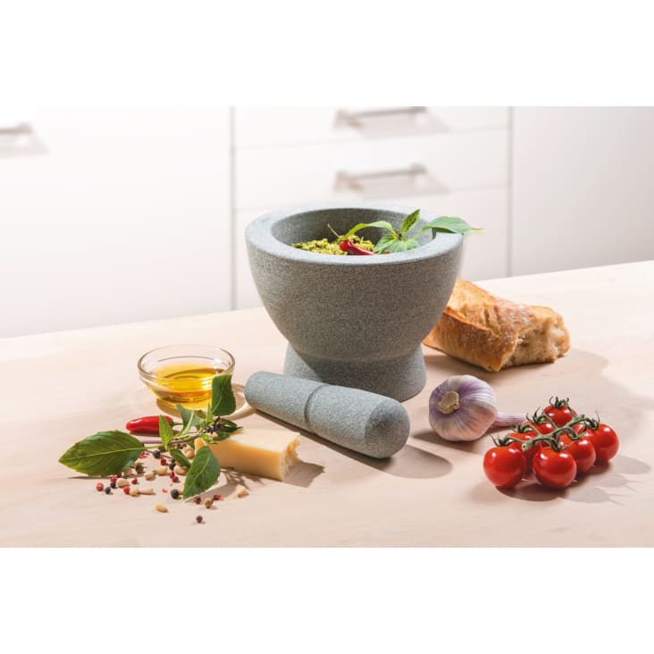 Mortaio con pestello, per pesto genovese, misura piccola - cm.14