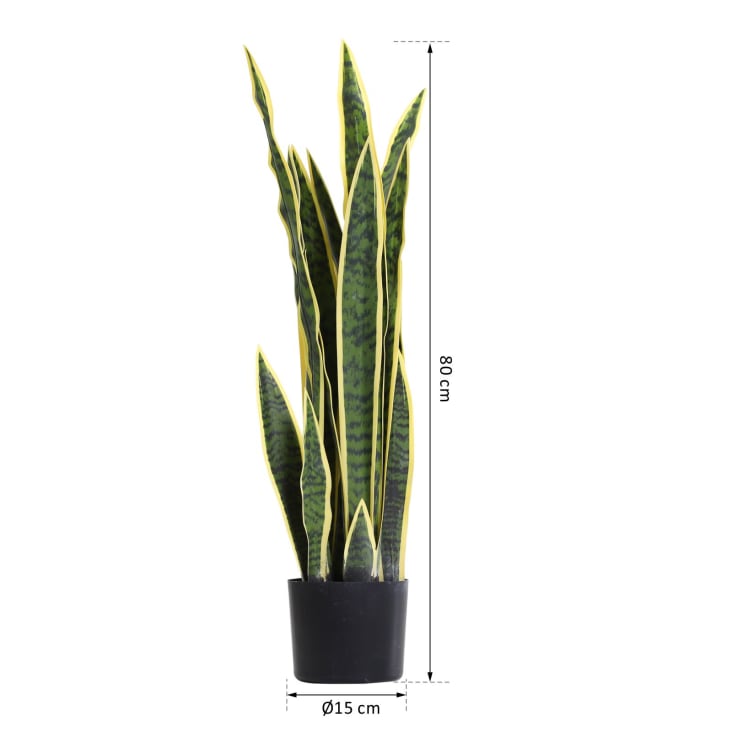 Sanseveria Artificiale con 25 Foglie in Vaso Altezza 92 cm Verde -  BricoBravo