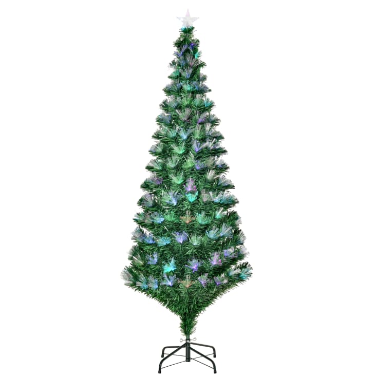 Homcom Albero di Natale con luci LED e fibre ottiche (150 cm