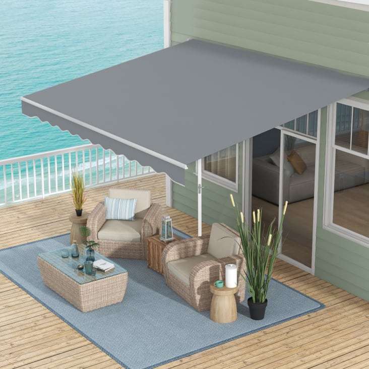 Tenda da sole per esterno copertura impermeabile alluminio grigio