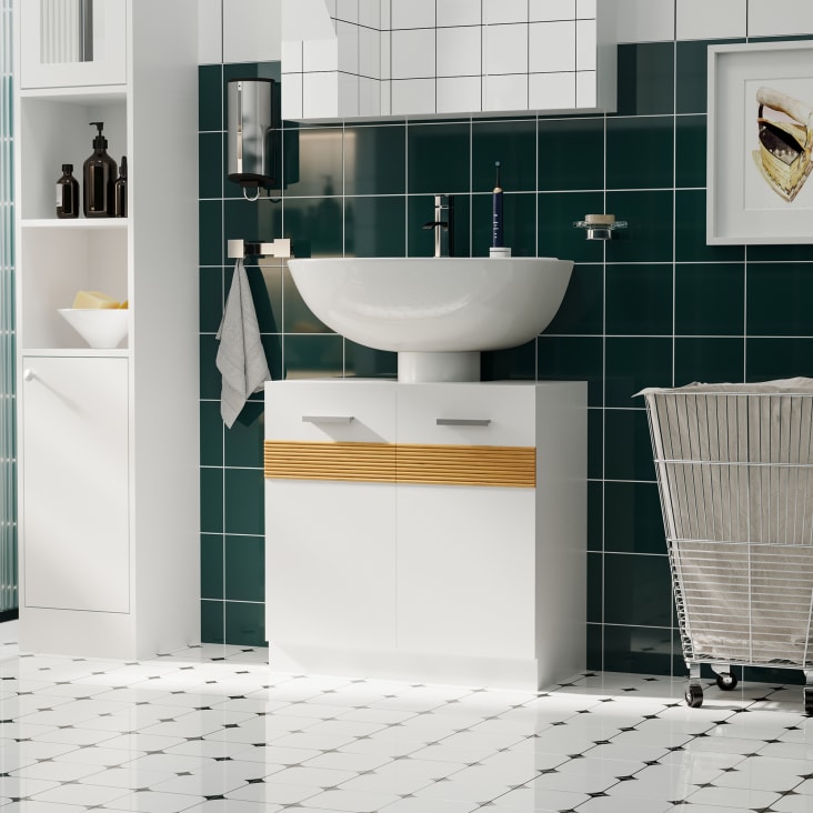 Lavello ad Angolo colore bianco - Arredo toilette -Camper-Interni-Bagno