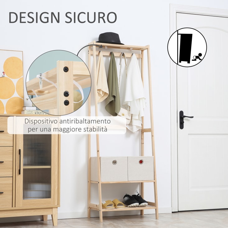 Ganci Appendiabiti Legno Massello A Forma Di Goccia - Set Da 3 Pezzi Stile Nordico - Foto 4